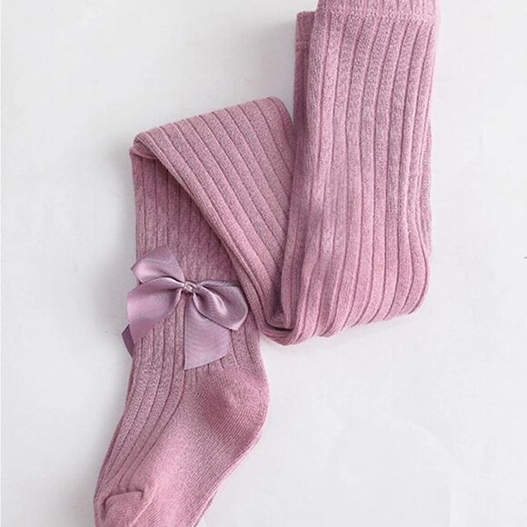 TODDLER GIRL SIZE 12-24 MONTHS NEW BOWKNOT STRETCHY SOLID DANCING LEGGINGS - Picture 1 of 4